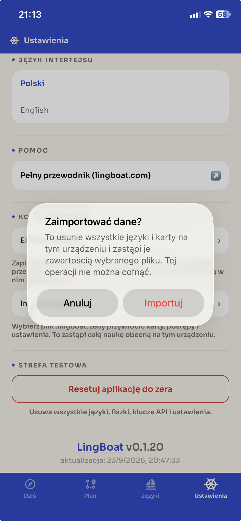 Potwierdzenie importu