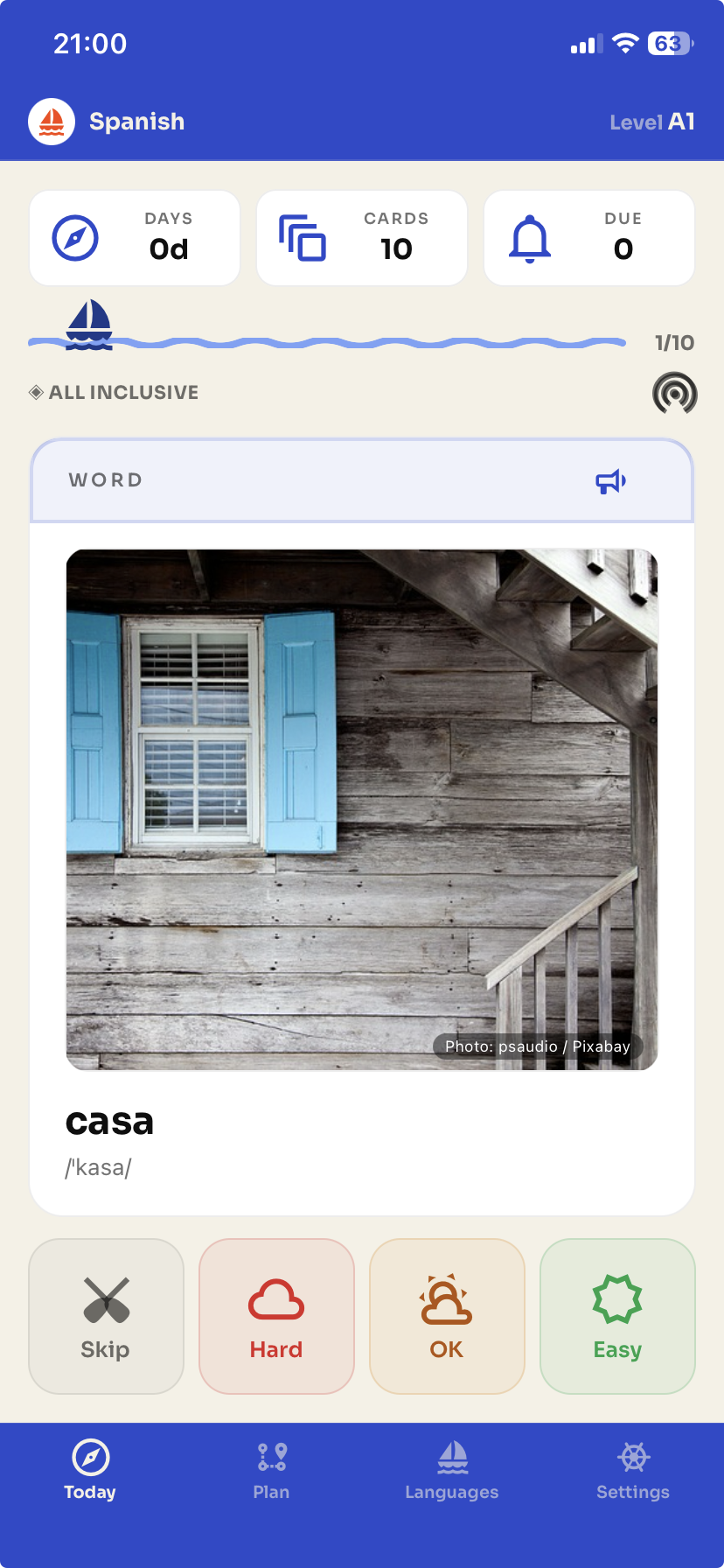 Word card front