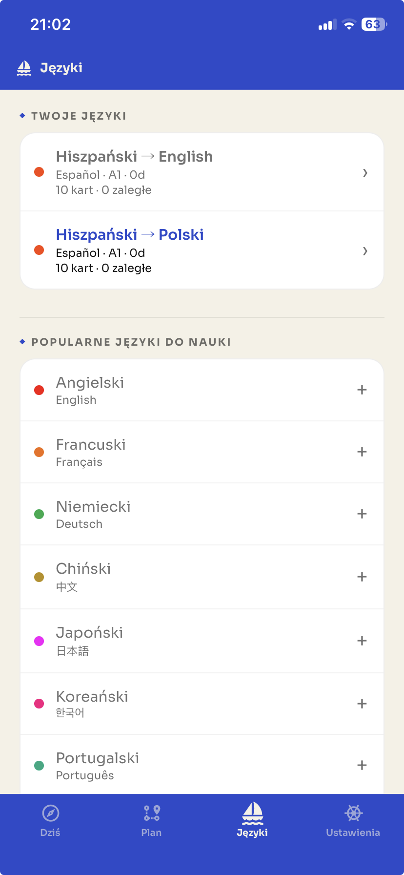 Lista języków