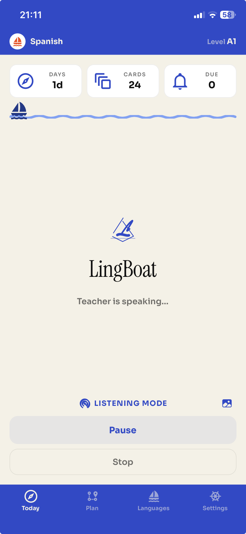 Listening mode active