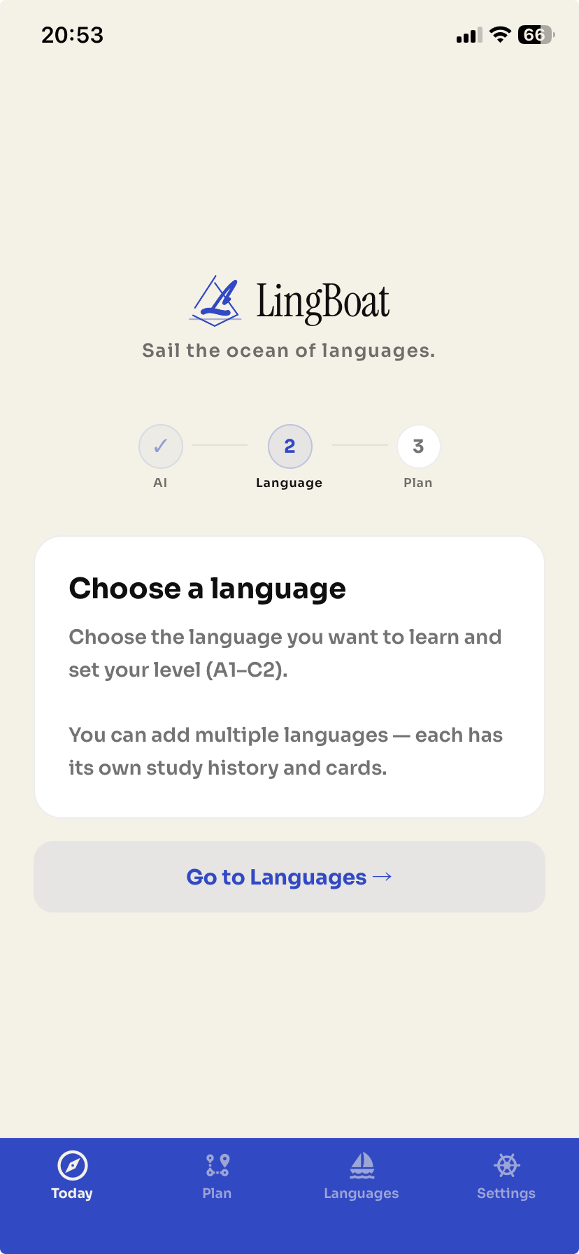 Step 2: Choose a language