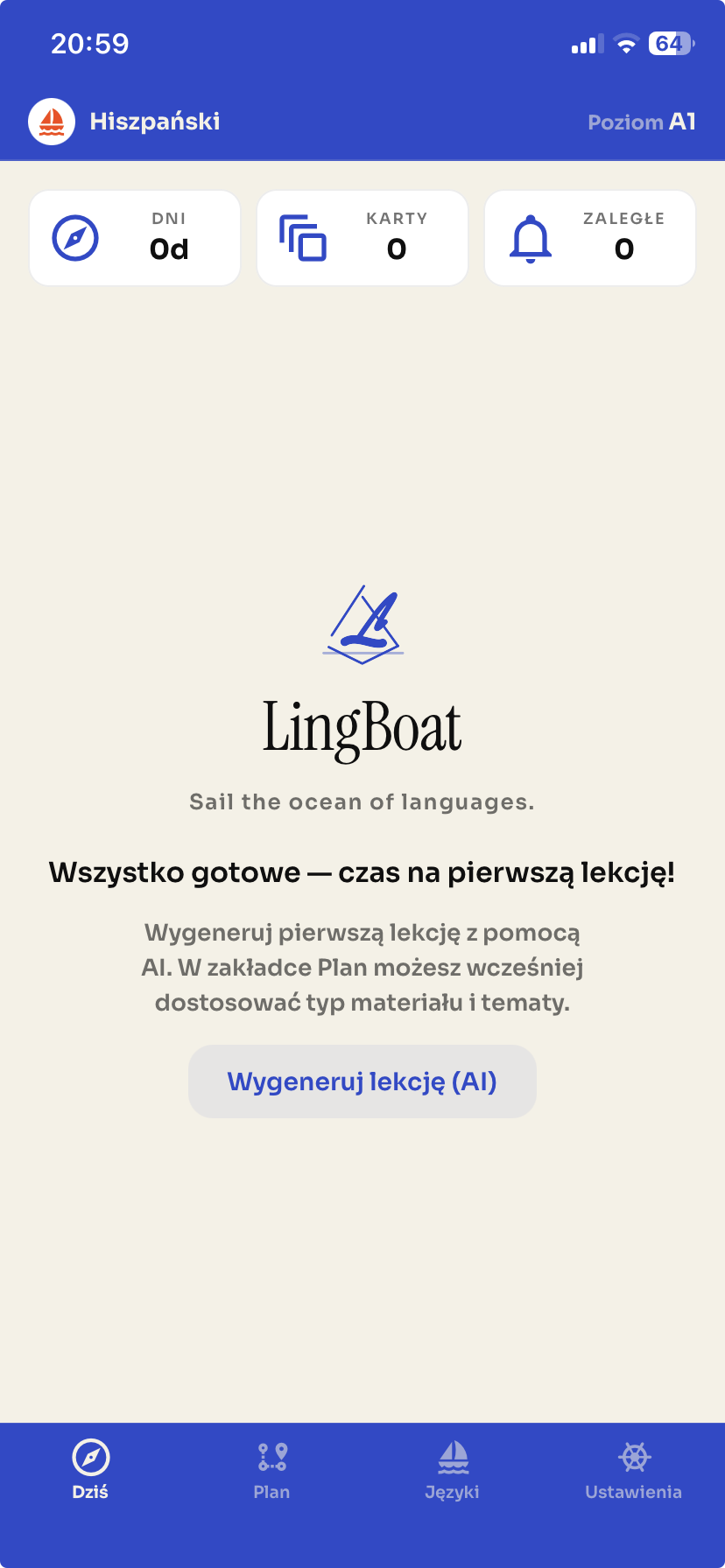 Ekran Dziś przed pierwszą lekcją